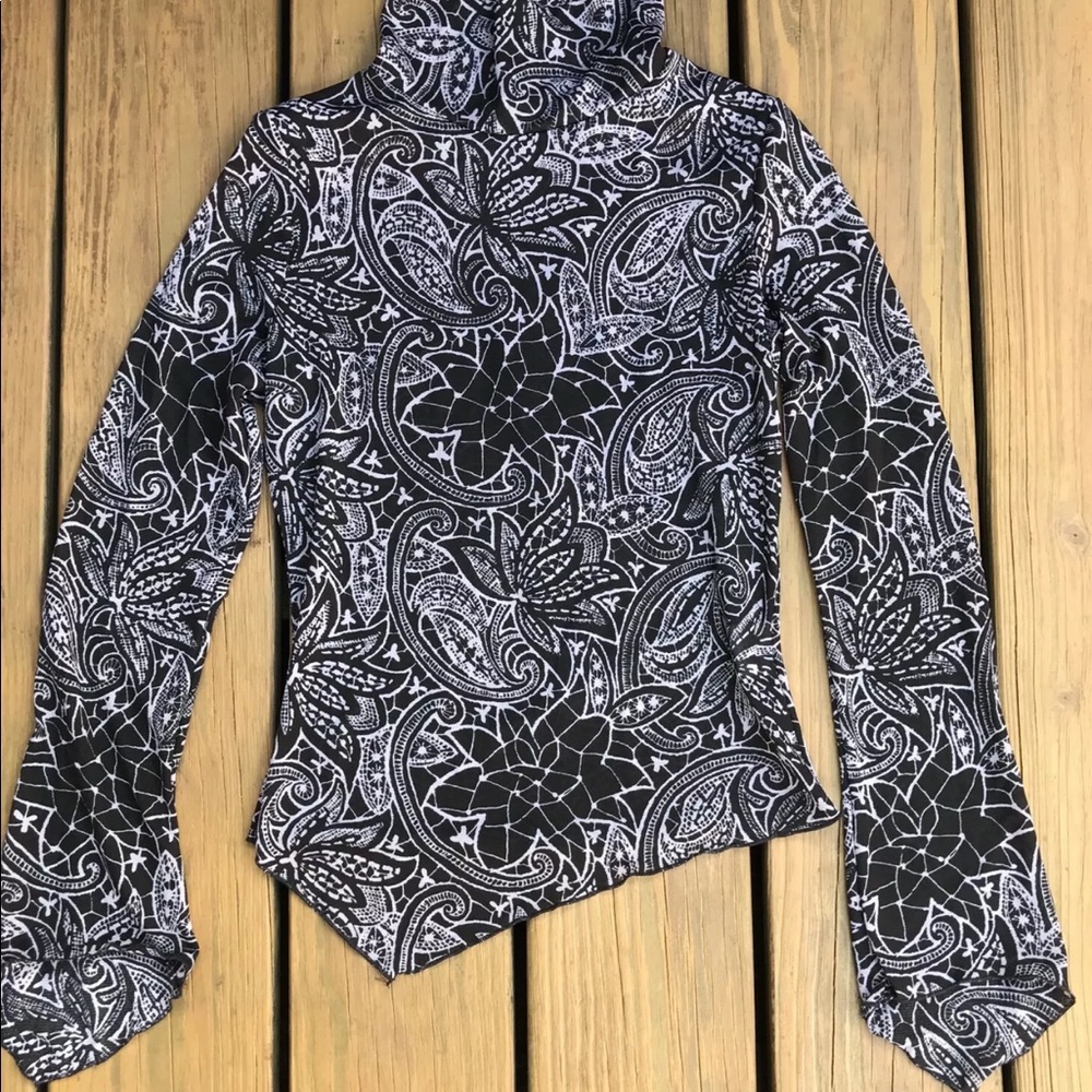 Heart Moon Star Sz M Asymmetrical Top Goth Punk